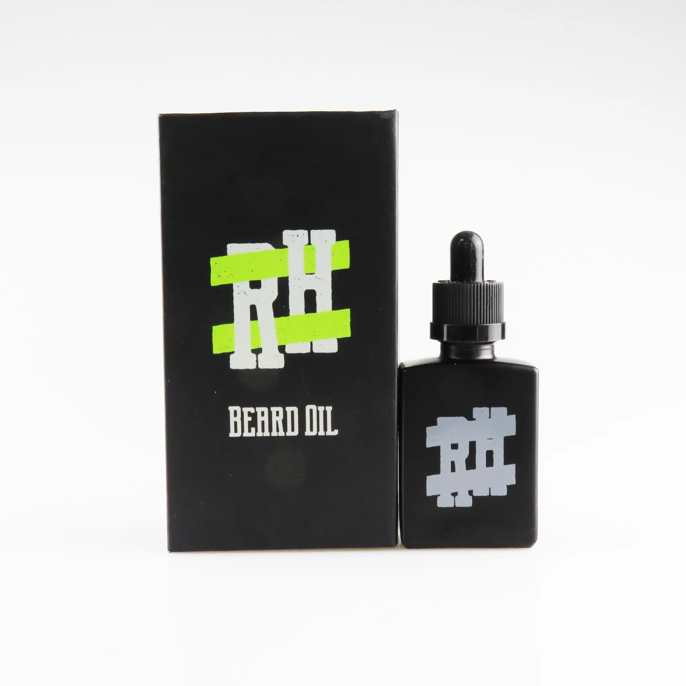 
frosted matte glass dropper bottle 30ml black white rectangle eliqiuid beard oil bottle with custom paper packing box 