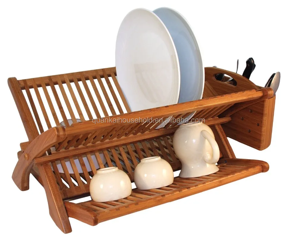 Natural Bamboo Collapsible Eco Dish Drying Rack