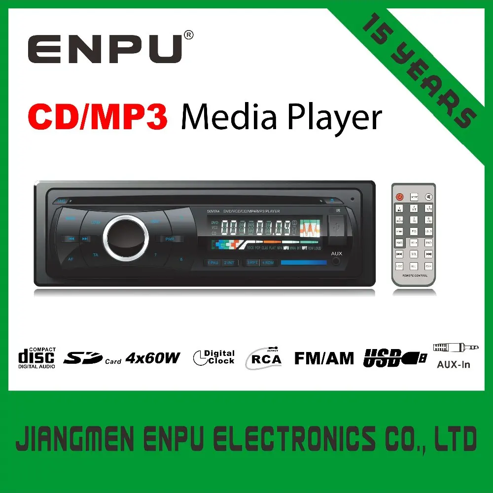 
Single Din Fixed Panel Car CD Player 