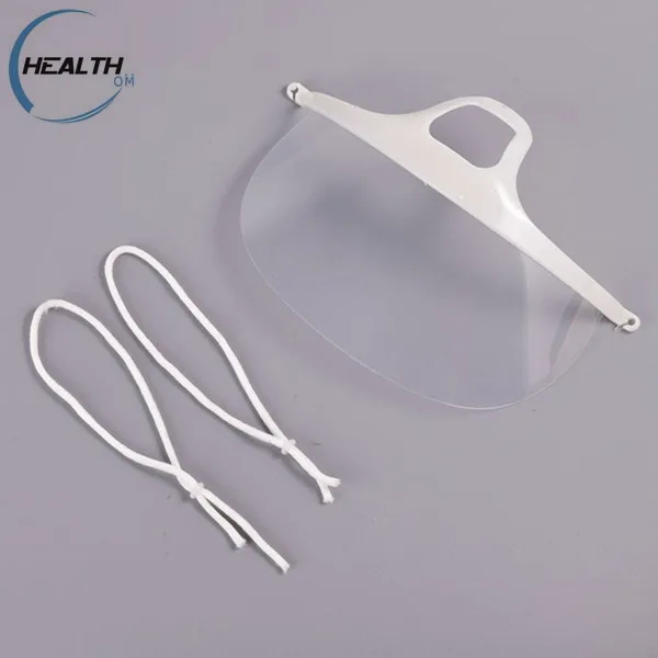 High quality Anti saliva food hygiene clear plastic transparent face mask for food service