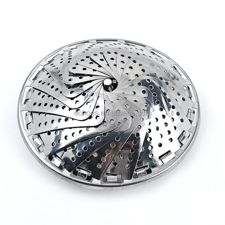 
9 inches stainless steel folding vegetable food dumpling steamer 