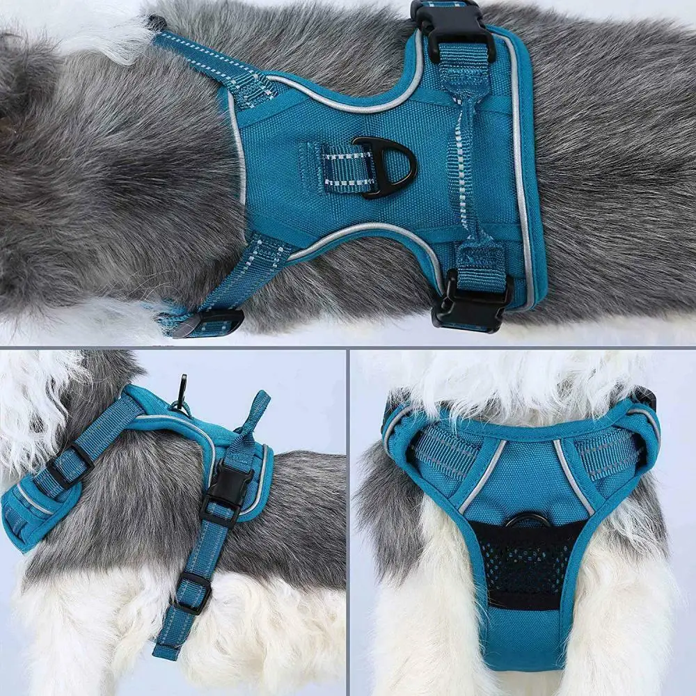 High quality no pull reflective  adjustable harness with air mesh padding OEM acceptable