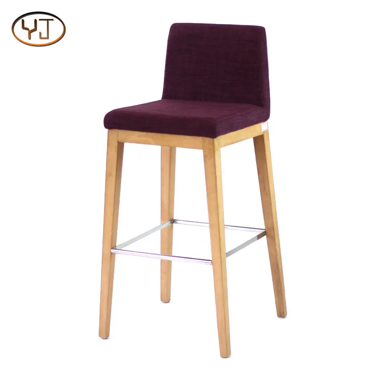Indoor Fabric Bar Stool Wooden