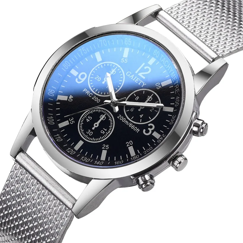 
Fashion Mens Analog Quarts Watches Silicone Strap Blue Men 3 Eyes 2019 Watches Top Brand Luxury Casual Watch Clock 