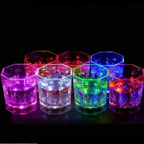 New design Activated Color Change Flash Light LED Beer plastic cup / For Glass Beer Mug Personalized
