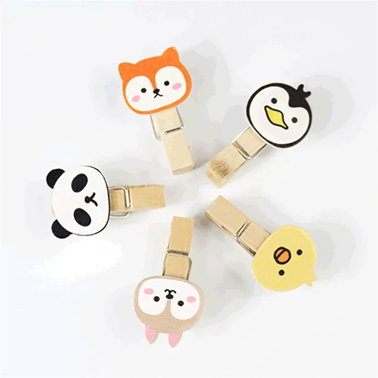 FQ brand pocket small led photo string mini custom logo wooden paper clip