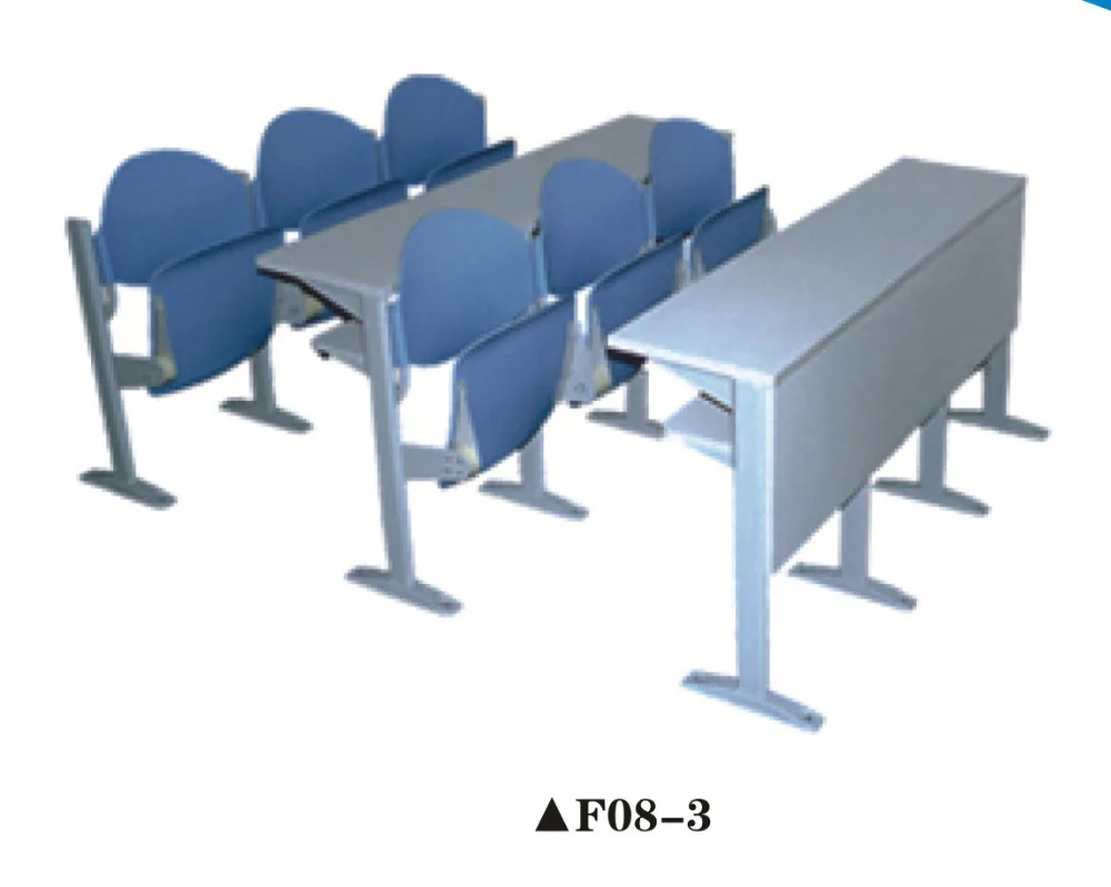 Classic Three Seater Multimedia School Table And Chair Set F08-3