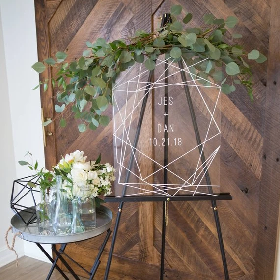 Clear Plastic Party Display Racks Acrylic Wedding Welcome Sign
