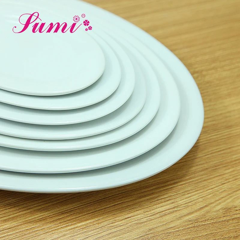 Wholesale top quality dinner food fish dish plate restaurant ceramic oval charger plate