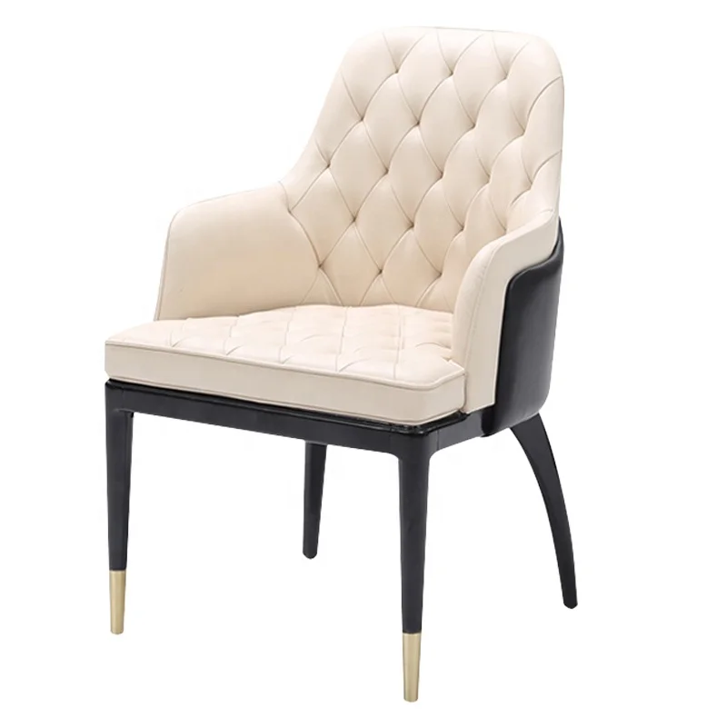 Qatar arrival luxury simple leather restaurant chairs in cushion Ash wood Structure dining chair for hotel