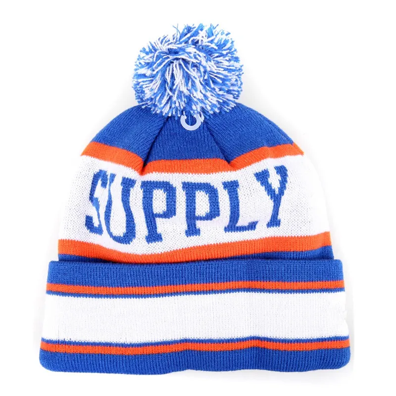 
Cheap Custom 100% Acrylic Knit Men Pom Pom Winter Beanie Hat Jacquard Beanie 