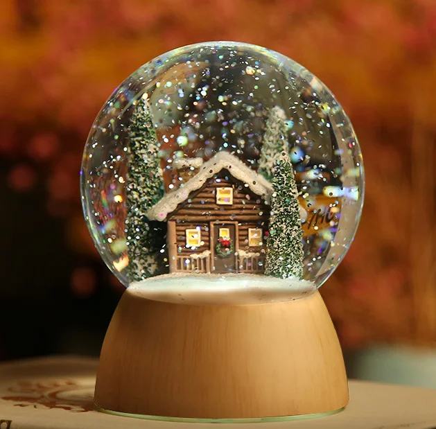 
tree house resin crafts night light home bedroom decoration lover birthday gift crystal water globe 