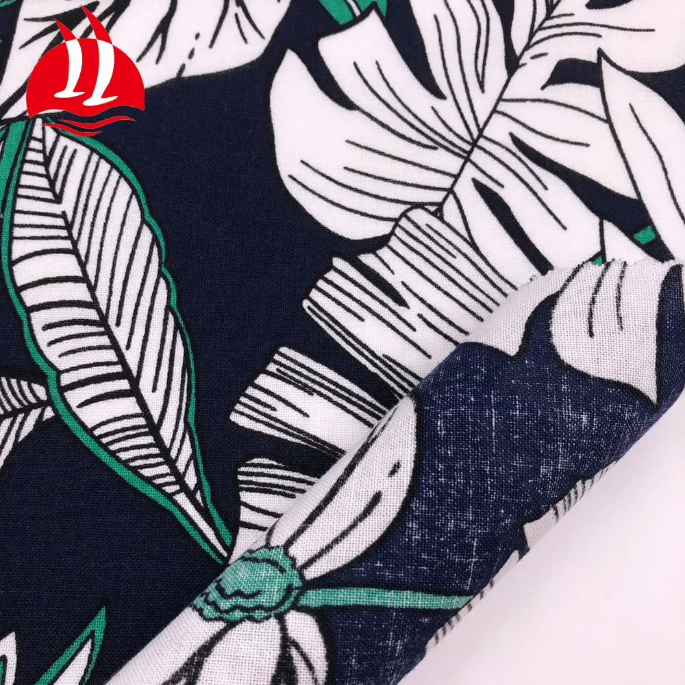 Summer thin floral printed clothing cotton linen  fabrics for dresses