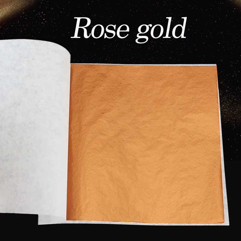 8*8.5 cm rose gold leaf taiwan gold leaf for wall furniture decoration diy metal and gift crafts copper leaf rose gold foil