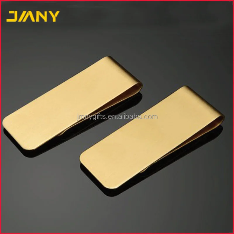 Custom Engraving Gold Classic Mirror Stainless Steel Metal Money Clip