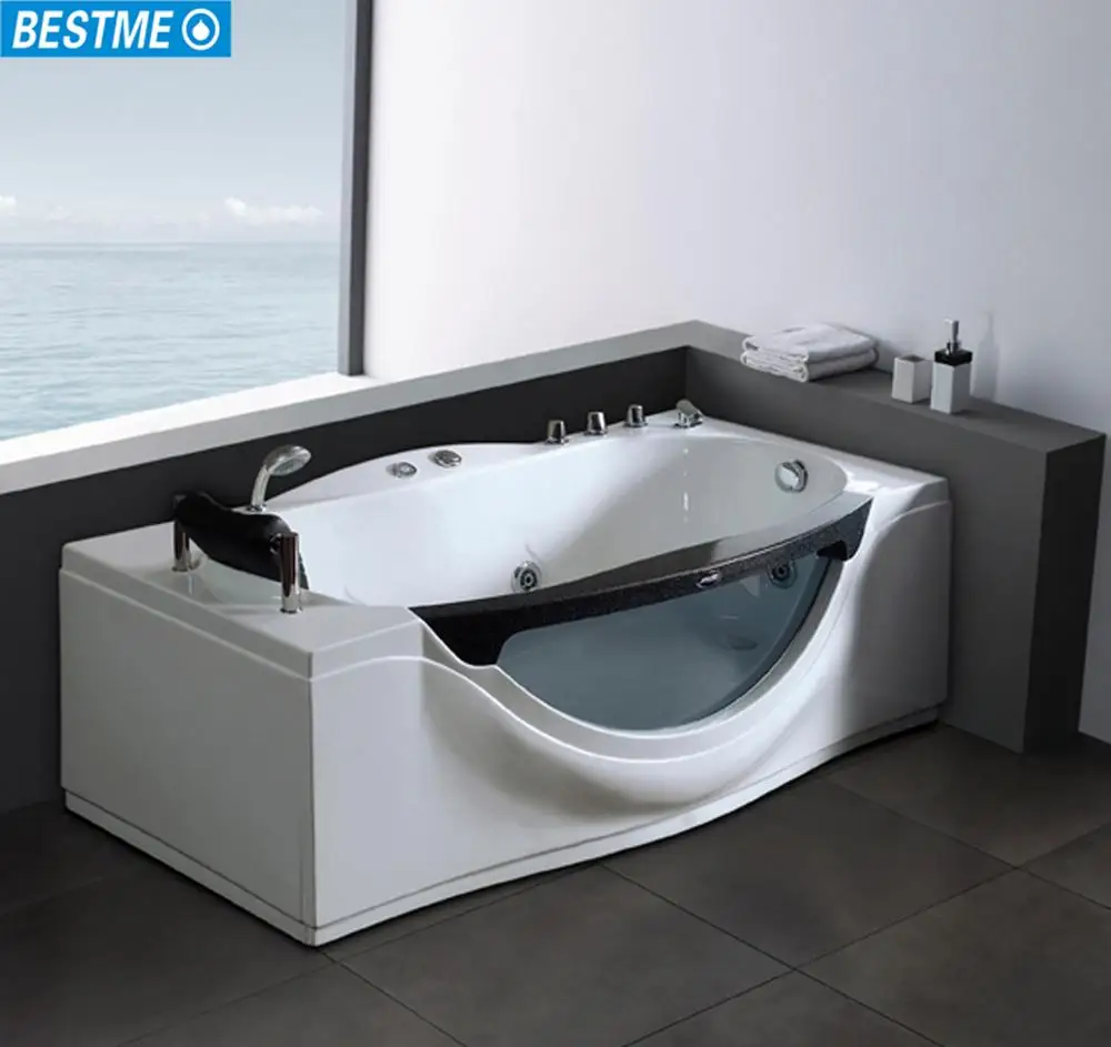 Single whirlpool massage bathtub with 1pc pillow
