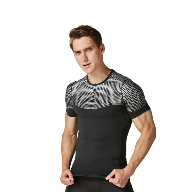 Ptsports wholesale printing cool dry men fitness gym T-shirt active jogging worket shirt