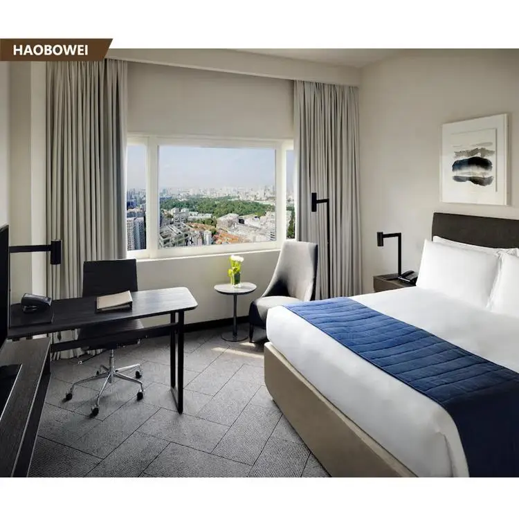 Royal style sleeping room for double bed hotel bedroom furniture