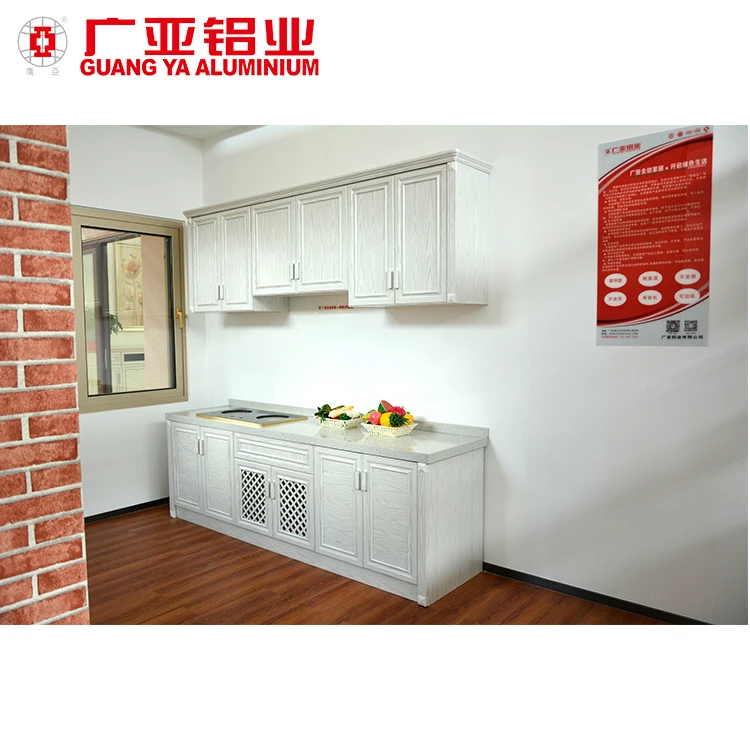 
Custom simple design china aluminum gas stove kitchen cabinet,wooden grain shaker kitchen cabinet with high quality 