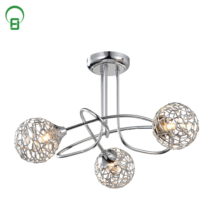 GuZhen Hot Sell Home Decor Deluxe Design Metal Ring 40W 3-Pendant Light Chandelier for Restaurants