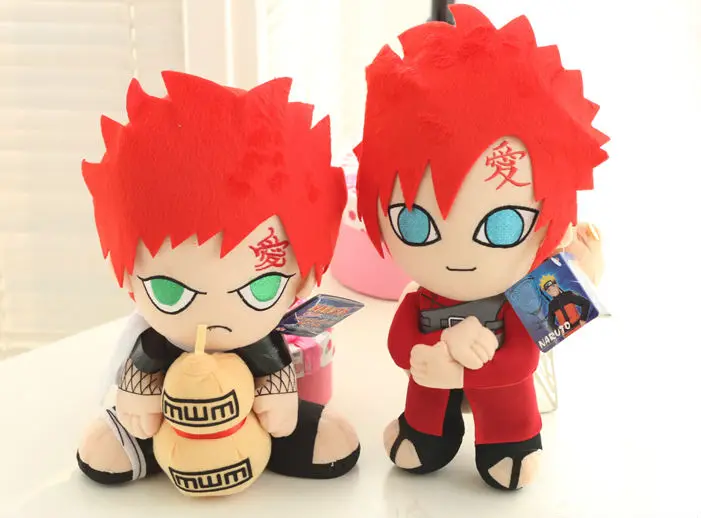 2pcs set Naruto Gaara Figures anime Naruto Sabaku no Gaara figure plush doll toys free