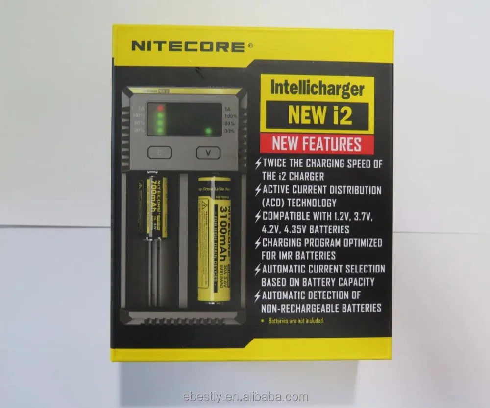 New version Nitecore charger for 16340 10440 AA AAA 14500 18650 26650 Nitecore i2 charger
