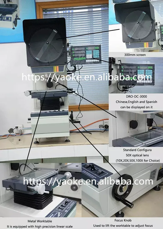 Optical Profile Projector / Optical Comparator For Metal Workpiece Measurement