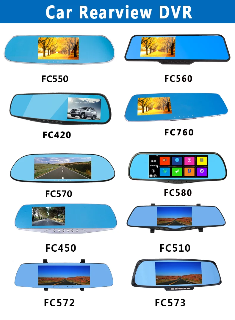 Car DVR mirror rearview mirror car gps with dvr FHD 1080p Parking monitoring dashcam FC760