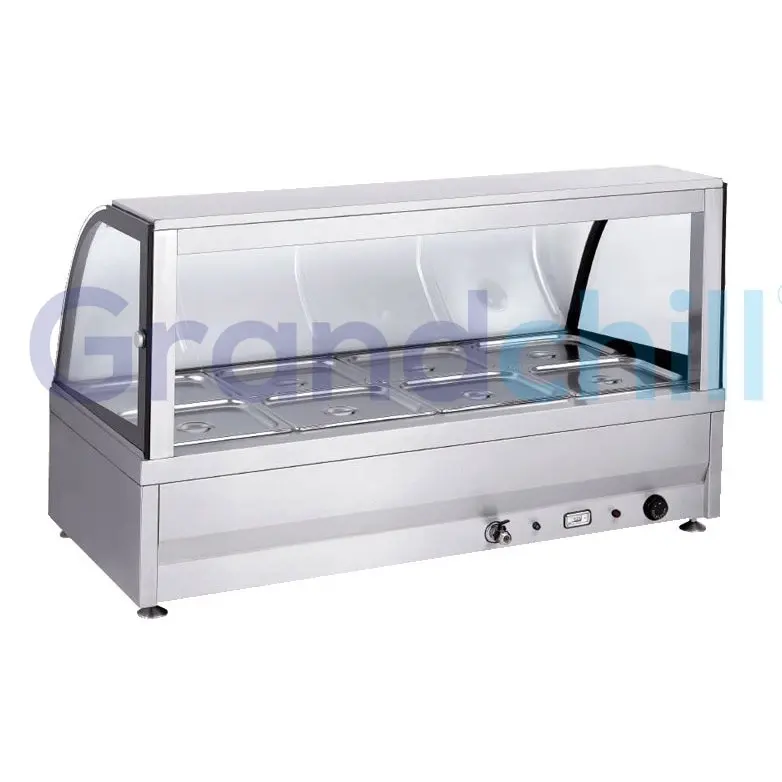 Counter Table Top 10 Pots Stainless Steel Electric Food Warmer Bain Marie with Glass Top Cover