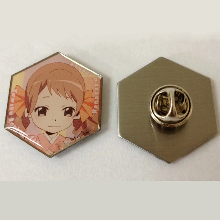 Wholesale Cheap Badge Custom metal printed pins badges with epoxy