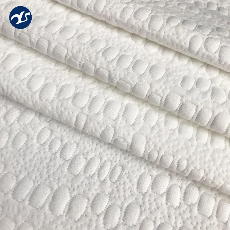 2022 new loook 100% polyester knitted fabric jacquard mattress fabric