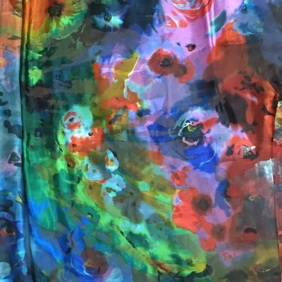 Шелковая шелковая атласная ткань visco chifion