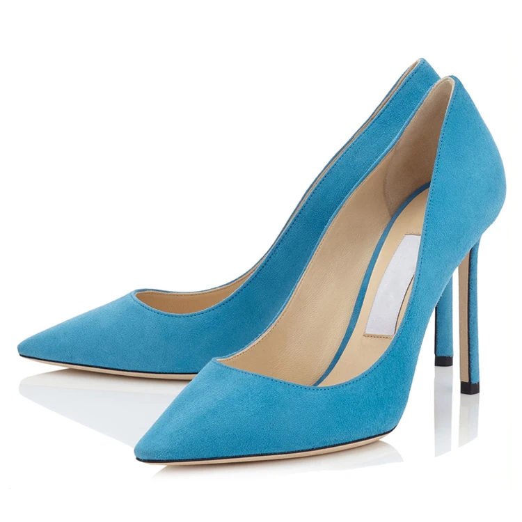 Fashion elegant style OEM ODM suede upper pencil thin high heel matching bags italian women pumps shoes