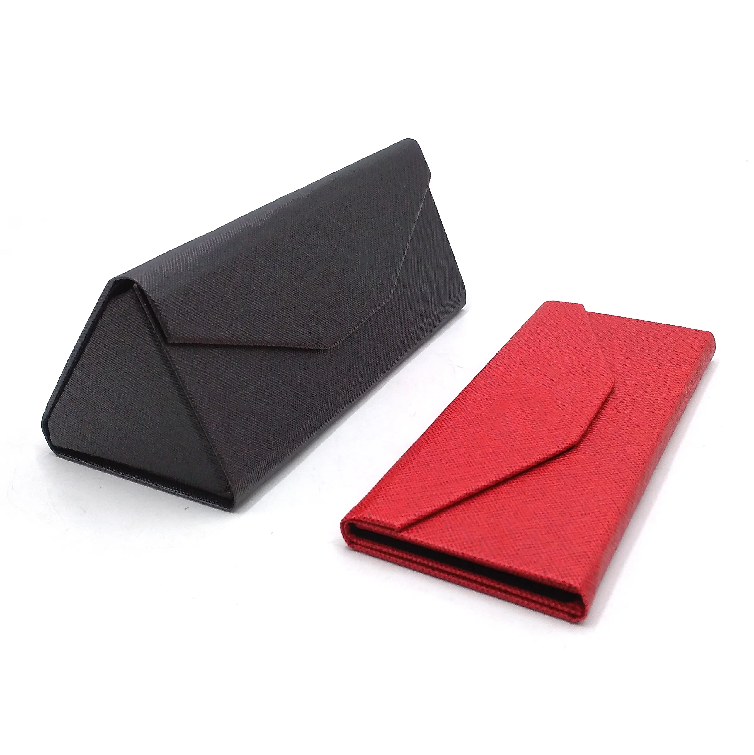 pu leather case sunglasses box black triangle sunglasses case 2021 folding glasses case