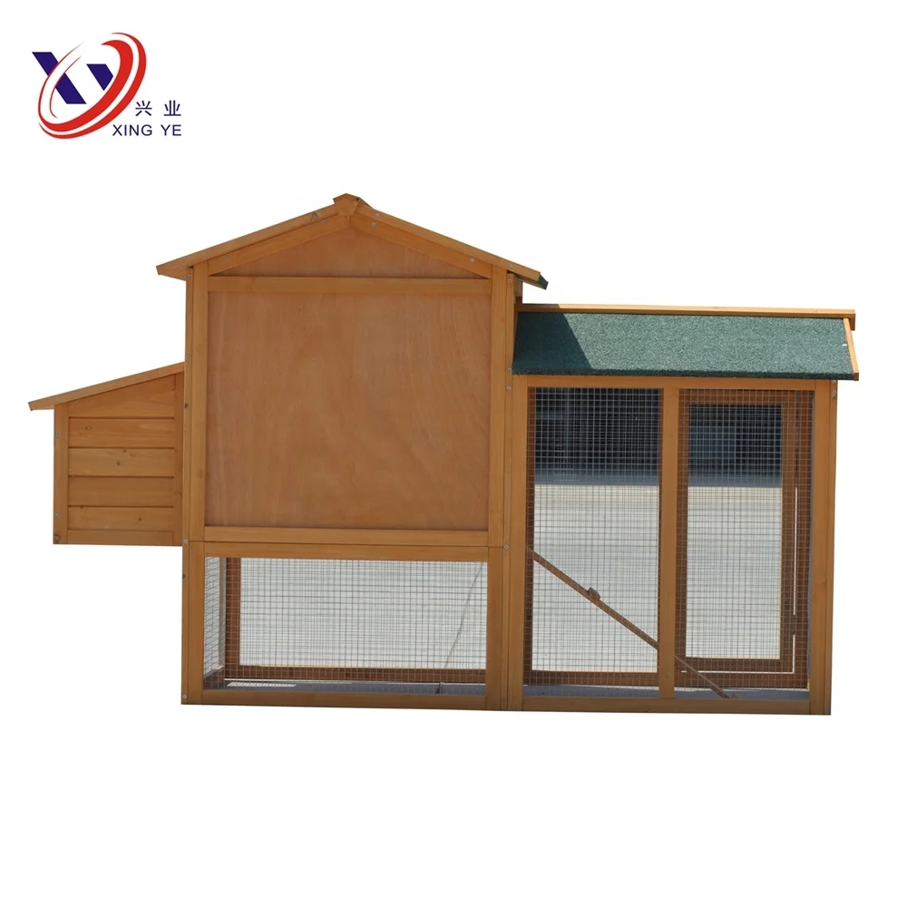 Classical large outdoor wooden chicken coop with ramp 169x75x103cm