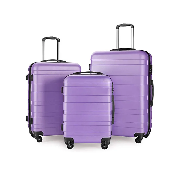 ABS Luggage 3 piece Trolley Luggage Set Spinner Hard Shell Carry on Suitcase