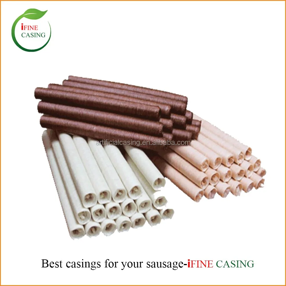 Artificial casing Fibrous sausage casings can be smoked, cooked,BBQ casing