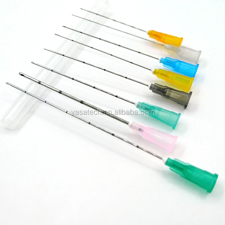 steril types of cannula sizes and colors korea micro cannula blunt tip 25g*50mm for injection