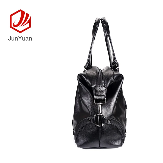 
JUNYUAN 2019 PU Leather Custom Folding Mens Travel Bag Custom Duffle Bags 