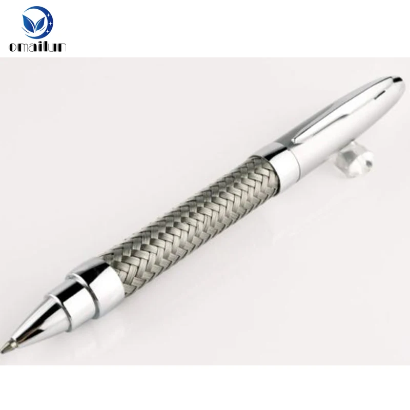 New design promotional ballpoint pen stainless steel wire braid metal pen