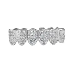 Hip Hop Body Jewelry Gold Plated Dental Grillz Iced Out Zircon Jesus Christ Teeth Grillz Halloween Accessory Gift