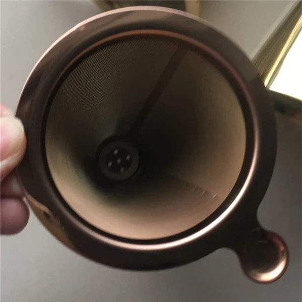 Cheaper washable reusable pour over coffee dripper stainless steel gold coffee filter