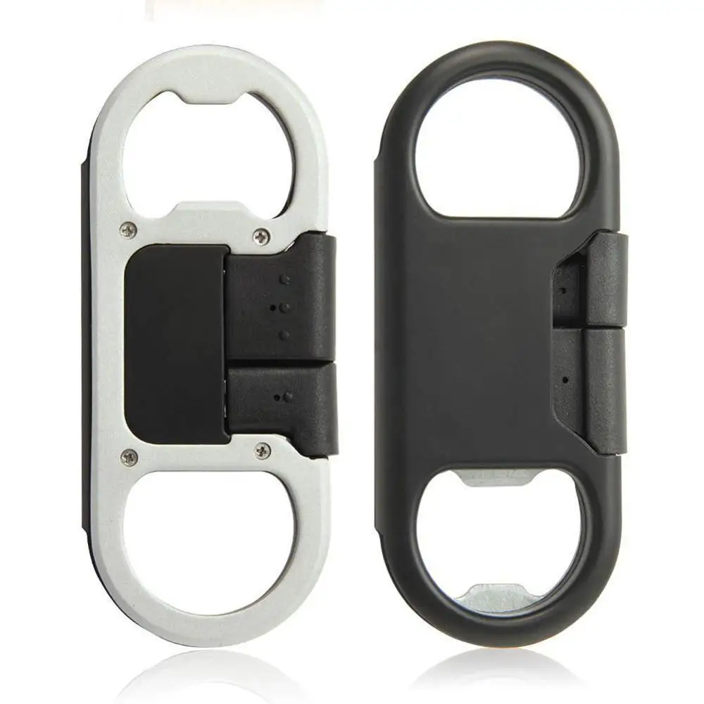 2021 Hot Selling Promotion Gift Multifunction Keychain Bottle Opener USB Data Cable for  Android 3 in 1 short usb cable