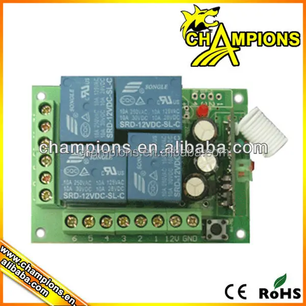 12 В 4CH Реле Беспроводной Пульт Дистанционного Управления СВЕТОДИОДНЫЕ Лампы Переключатель Приемопередатчик 315/433 TX RX