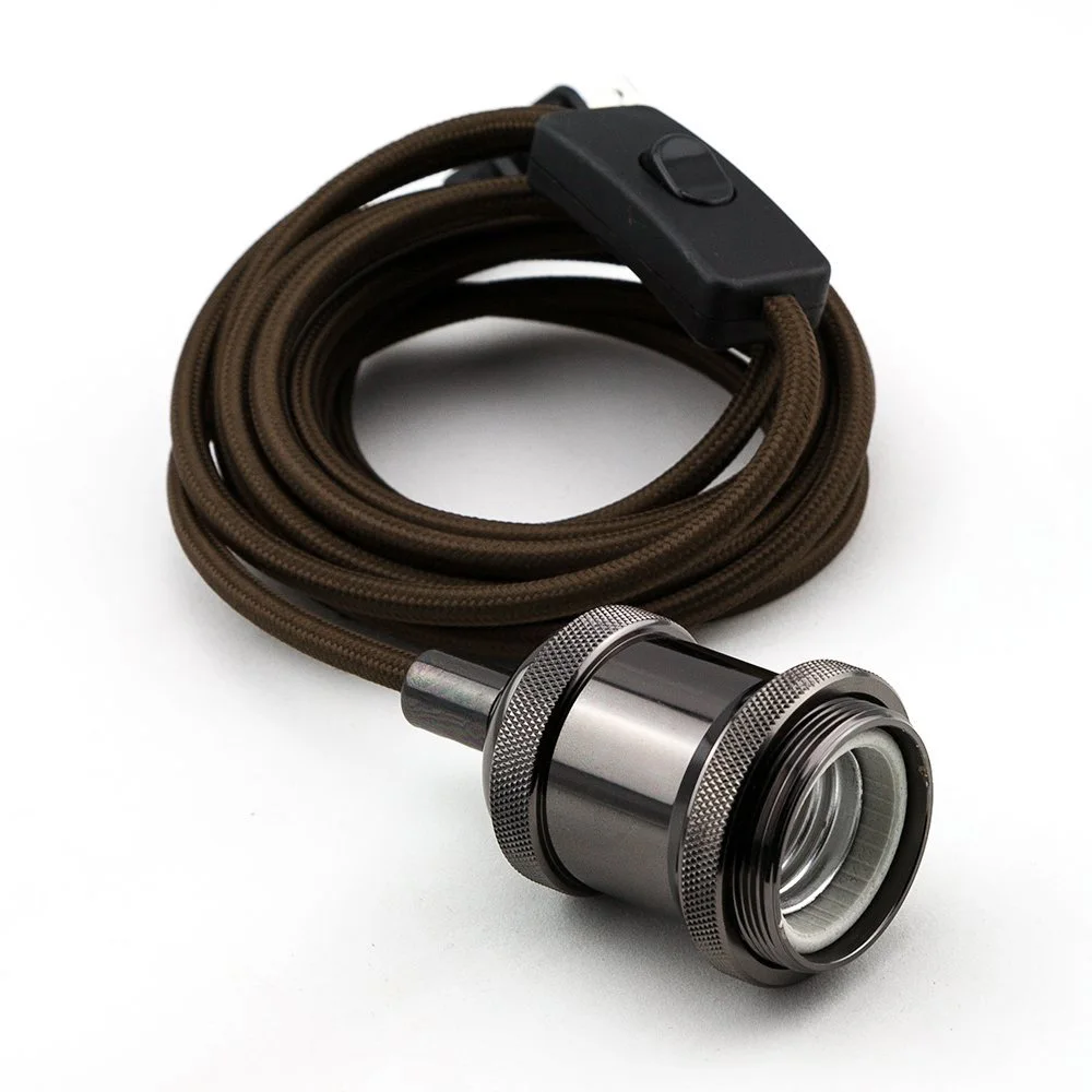 Vintage Aluminum Lamp Holder Copper E26/ E27 for Edison bulb/ LED Lights Installing