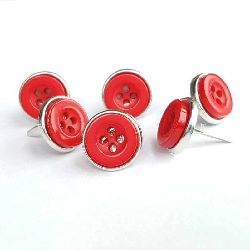 300pcs/pack 12mm Paper Crafts Fastener Metal Resin Home Decoration Pin Iron Europe Painted Scrapbook Antique Imitation Ff-btb001