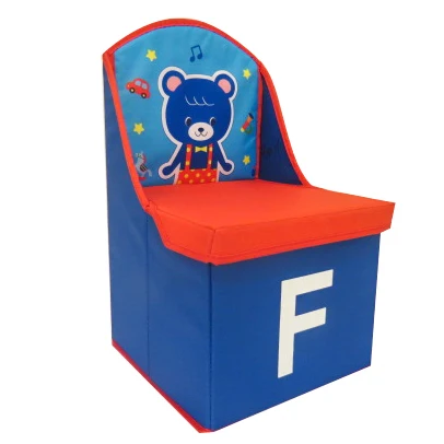 Durable folding kids storage chair