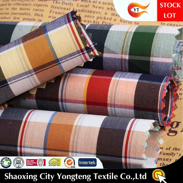 New yarn dyed elastic plaid cotton shirt fabric