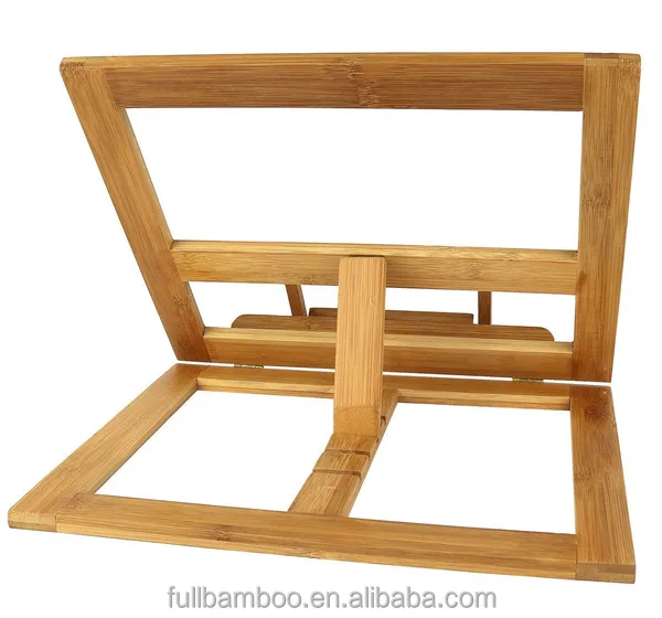 Adjustable bamboo reading rest book stand cookbook stand
