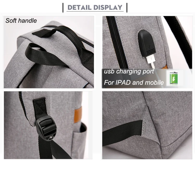 korean design pack backbag China promotional teenager bag backpack with usb port